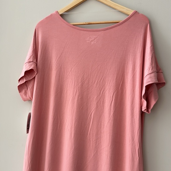 Time and Tru Light Pink Side Slit V-Neck Dress Size XL 16-18 - Picture 11 of 12